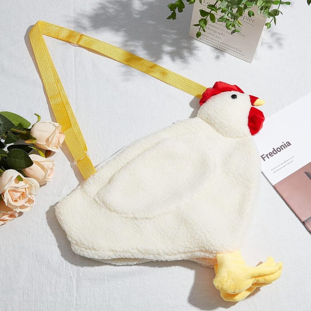 Chicken Hen Purse Bag Fluffy Shoulder Handbag Cute Funny Animal Gift for Christm - Picture 7 of 7